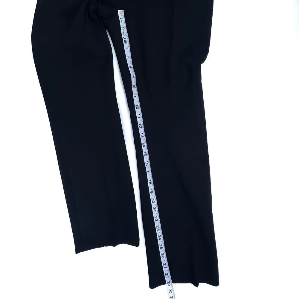 MaxMara Virgin Wool Trouser Black Classic Straight Leg - Size 6‎